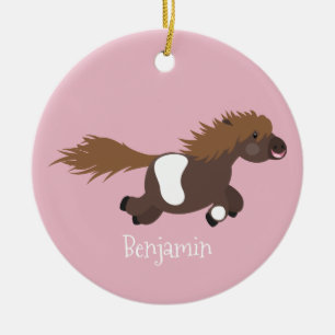 Cute run Shetland pony illustration Keramisch Ornament
