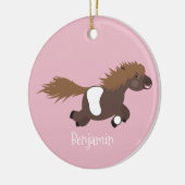 Cute run Shetland pony illustration Keramisch Ornament (Links)