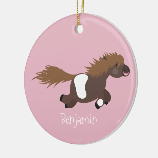 Cute run Shetland pony illustration Keramisch Ornament (Links)