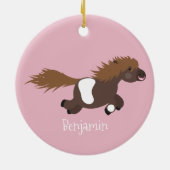 Cute run Shetland pony illustration Keramisch Ornament (Achterkant)