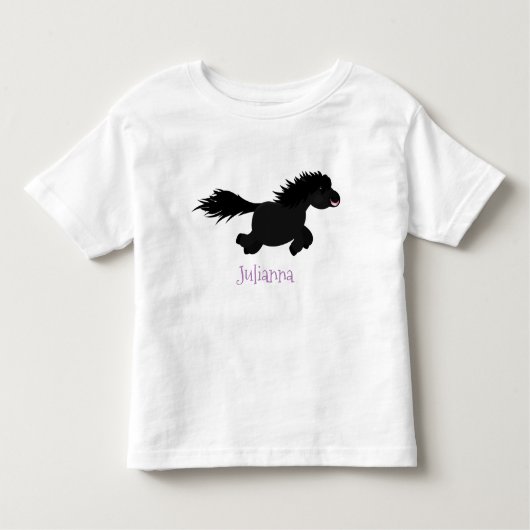 Cute run Shetland pony illustration Kinder Shirts (Voorkant)