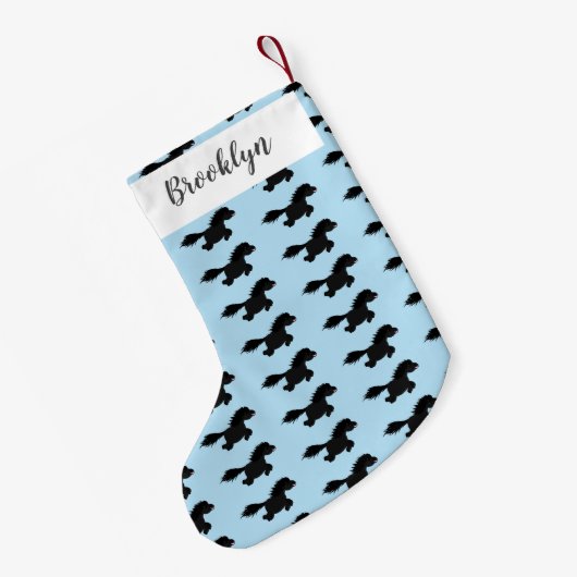 Cute run Shetland pony illustration Kleine Kerstsok (Achterkant (Hangend))