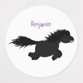 Cute run Shetland pony illustration Labels (Design 1)