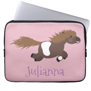 Cute run Shetland pony illustration Laptop Sleeve