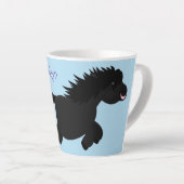 Cute run Shetland pony illustration Latte Mok (Rechterhoek)