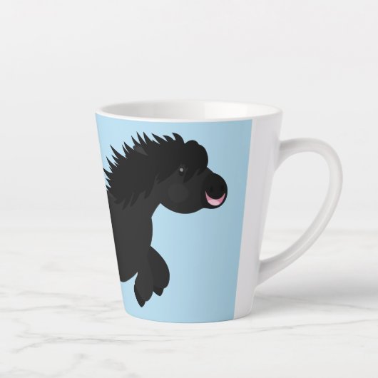 Cute run Shetland pony illustration Latte Mok (Rechts)