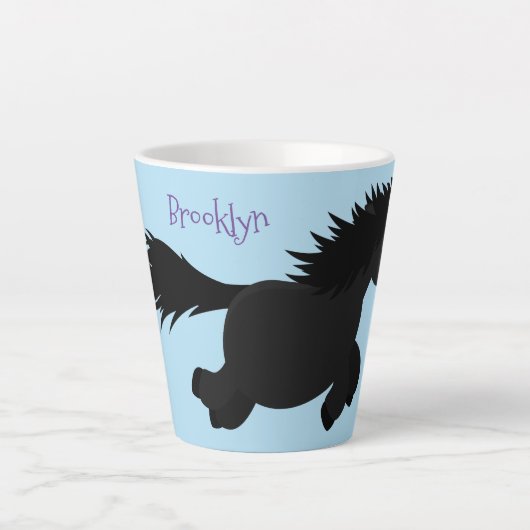 Cute run Shetland pony illustration Latte Mok (Voorkant)