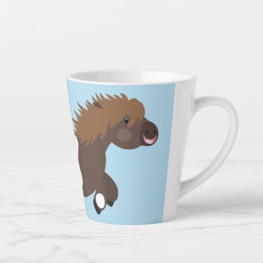 Cute run Shetland pony illustration Latte Mok (Rechts)