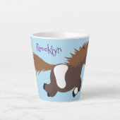 Cute run Shetland pony illustration Latte Mok (Voorkant)