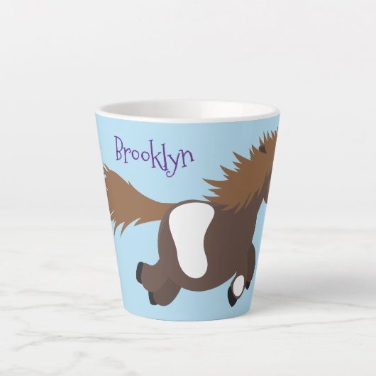 Cute run Shetland pony illustration Latte Mok (Voorkant)