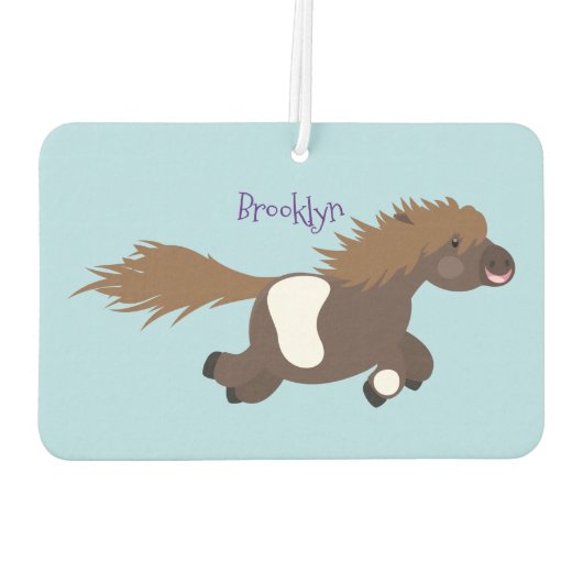 Cute run Shetland pony illustration Luchtverfrisser (Achterkant)