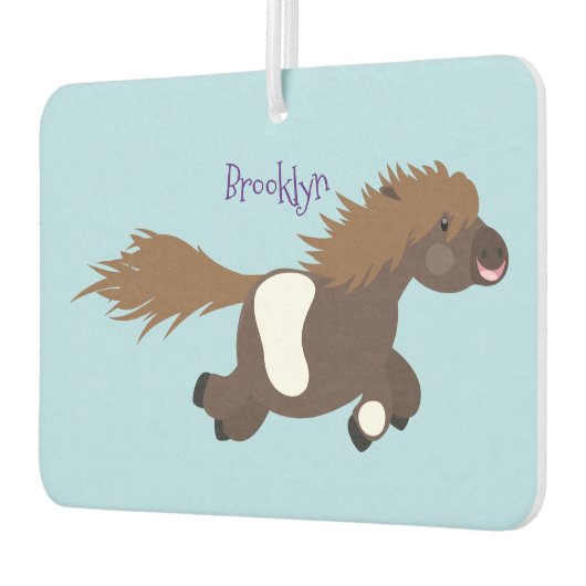 Cute run Shetland pony illustration Luchtverfrisser (Links)