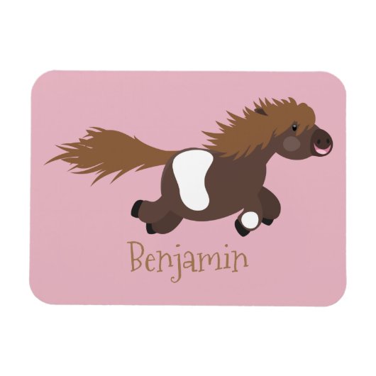 Cute run Shetland pony illustration Magneet (Horizontaal)