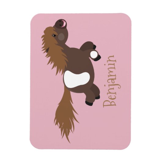 Cute run Shetland pony illustration Magneet (Verticaal)
