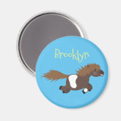 Cute run Shetland pony illustration Magneet (Voorkant / Achterkant)