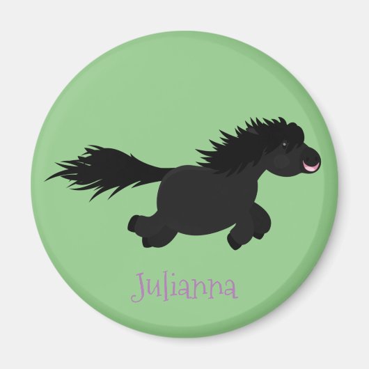 Cute run Shetland pony illustration Magneet (Voorkant)