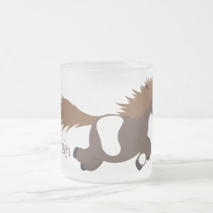 Cute run Shetland pony illustration Matglas Koffiemok
