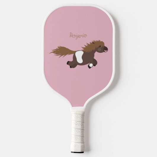 Cute run Shetland pony illustration Pickleball Paddle (Achterkant)