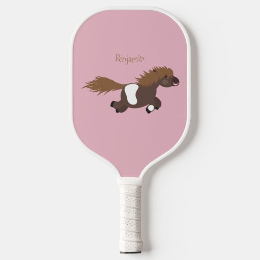 Cute run Shetland pony illustration Pickleball Paddle (Voorkant)