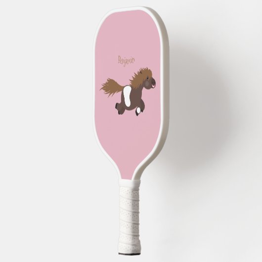Cute run Shetland pony illustration Pickleball Paddle (Links)