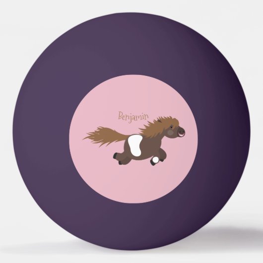 Cute run Shetland pony illustration Pingpongbal (Voorkant)