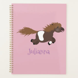 Cute run Shetland pony illustration Planner