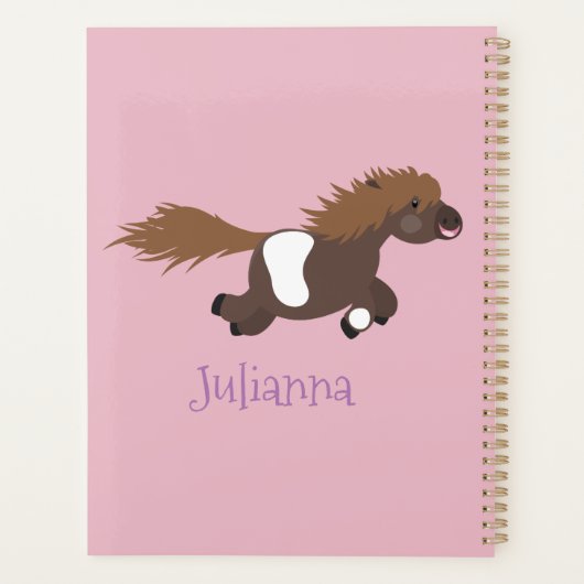 Cute run Shetland pony illustration Planner (Achterkant)