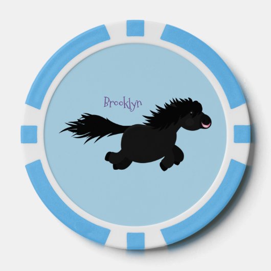 Cute run Shetland pony illustration Poker Chips (Voorkant)