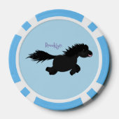 Cute run Shetland pony illustration Poker Chips (Achterkant)