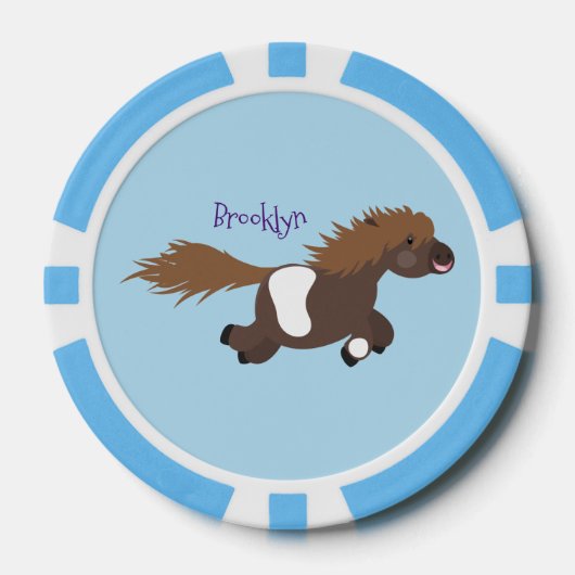 Cute run Shetland pony illustration Poker Chips (Voorkant)