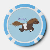Cute run Shetland pony illustration Poker Chips (Achterkant)