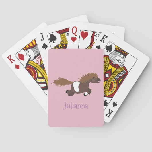 Cute run Shetland pony illustration Pokerkaarten (Achterkant)
