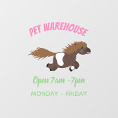 Cute run Shetland pony illustration Raamsticker (Vel)