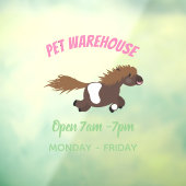 Cute run Shetland pony illustration Raamsticker (Vel 3)