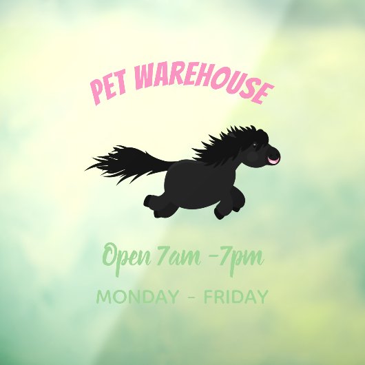 Cute run Shetland pony illustration Raamsticker (Vel 3)