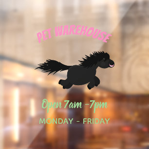 Cute run Shetland pony illustration Raamsticker