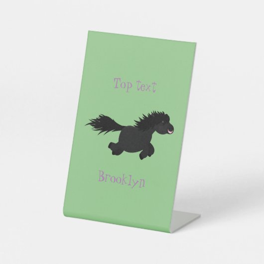 Cute run Shetland pony illustration Reclamebord Met Voetstuk (Voorkant)
