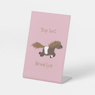 Cute run Shetland pony illustration Reclamebord Met Voetstuk