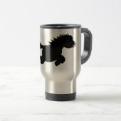 Cute run Shetland pony illustration Reisbeker (Voorkant rechts)