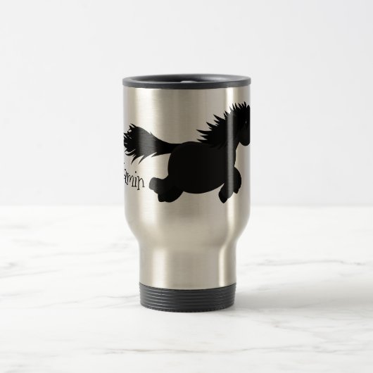 Cute run Shetland pony illustration Reisbeker (Center)
