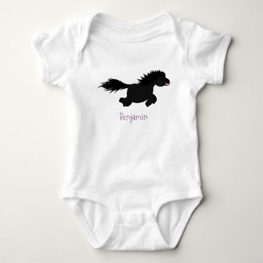 Cute run Shetland pony illustration Romper (Voorkant)