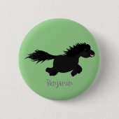 Cute run Shetland pony illustration Ronde Button 5,7 Cm (Voorkant)