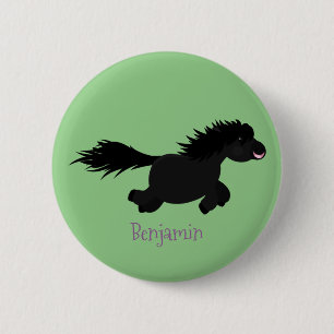 Cute run Shetland pony illustration Ronde Button 5,7 Cm