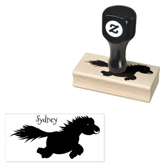 Cute run Shetland pony illustration Rubberstempel (Gestempeld)