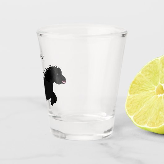 Cute run Shetland pony illustration Shot Glas (Rechts)