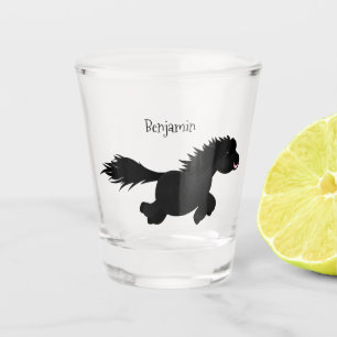 Cute run Shetland pony illustration Shot Glas
