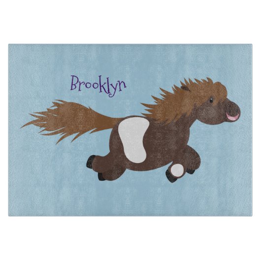 Cute run Shetland pony illustration Snijplank (Voorkant)