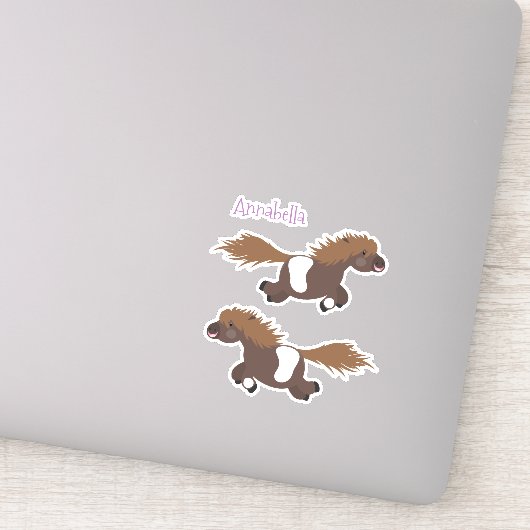 Cute run Shetland pony illustration Sticker (Detail)