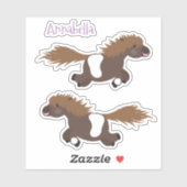 Cute run Shetland pony illustration Sticker (Vel)