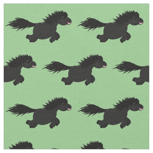Cute run Shetland pony illustration Stof (Close Up)